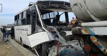  مصرع وإصابة 45 شخصا في حادث تصادم أتوبيس ومقطورة بصحراوى المنيا