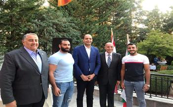   بحضور مساعد وزير الرياضة السفير المصري ببلغاريا يلتقي بطلي المصارعة كيشو ومصطفي
