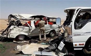   إصابة 4 أشخاص فى حادث تصادم سيارتين على «صحراوى» ببنى سويف