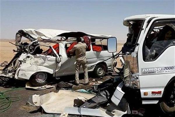 إصابة 4 أشخاص فى حادث تصادم سيارتين على «صحراوى» ببنى سويف