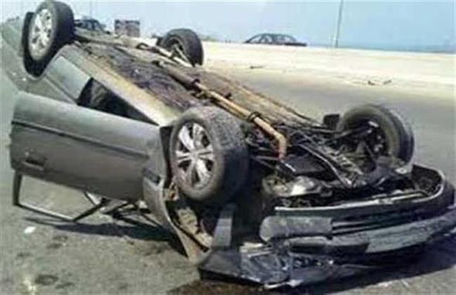 إصابة 6 بانقلاب سيارة ملاكى على صحراوى المنيا