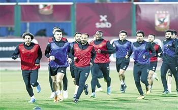 الاهلي يواصل تدريباته استعدادا لمباراة المقاولون..والشناوي يشارك في المران