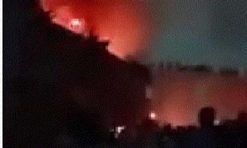 حريق مصنع مواد كيمياوية فى منطقة السلام