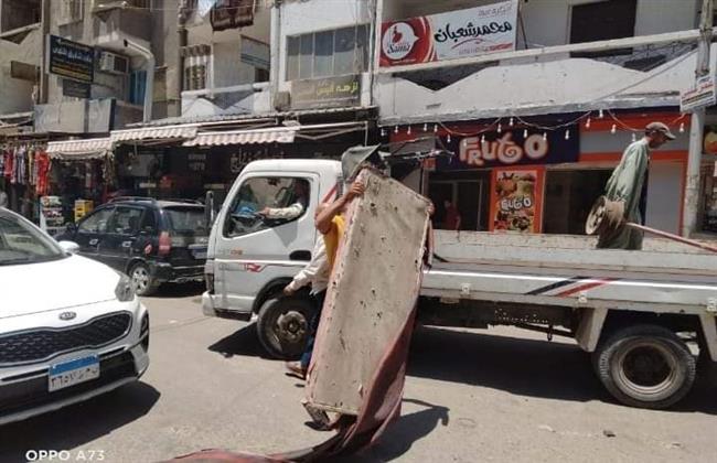 مصادرة 6 مكبرات صوت ورفع 650 حالة إشغال طريق مخالف بالبحيرة. 