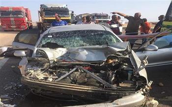   مصرع وإصابة 9 أشخاص في حادث تصادم على صحراوي المنيا