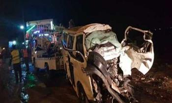 إصابة 14 شخص فى تصادم مروع على الطريق الزراعى بـ المنيا