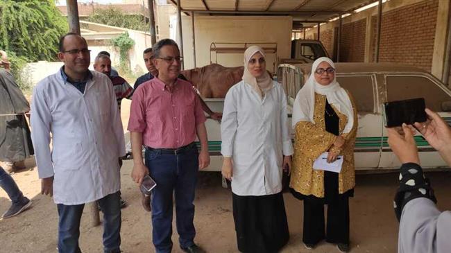 طب بيطري المنوفية في قافلة بيطرية بمليج 