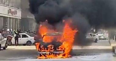 شاب يشعل النيران بجوار سيارة والده بسبب خلافات بينهما فى الإسكندرية