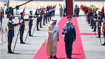   شاهد لحظة استقبال الرئيس السيسى لـ محمد بن زايد