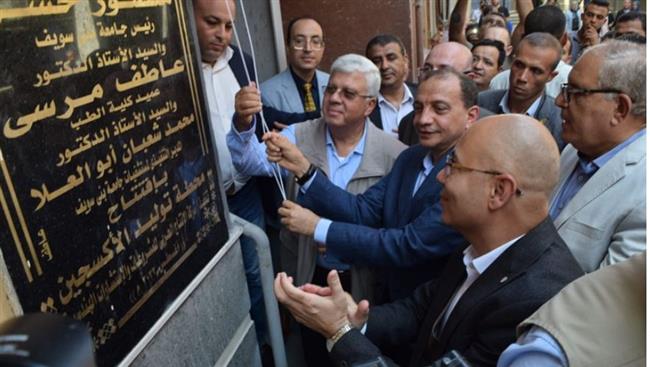 وزير التعليم العالي ورئيس جامعة بني سويف يفتتحان أول محطة لتوليد وإنتاج الأكسجين 