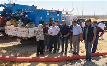   محافظ الإسكندرية يتابع أعمال إصلاح الكسر في ماسورة المياه الرئيسية بمنطقة القبارى