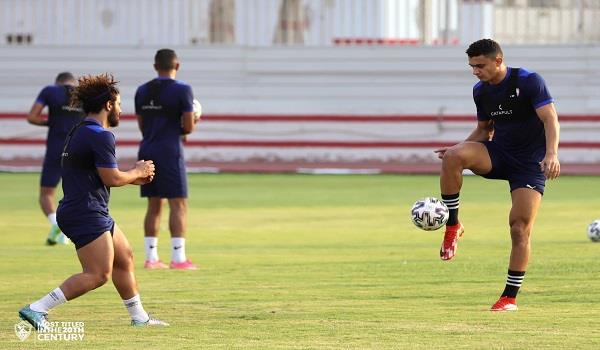 عمر السعيد يؤدي تدريبات فنية استعدادا للقاء الجونة