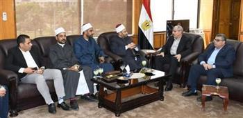 رئيس جامعة القناة يستقبل وفد الدعوة والإعلام الدينى بمجمع البحوث الإسلامية