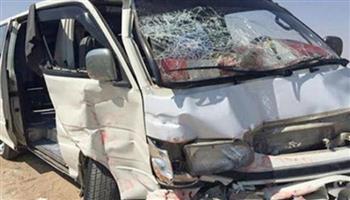   إصابة 4 أشخاص من أسرة واحدة في حادث سير على صحراوى بنى سويف