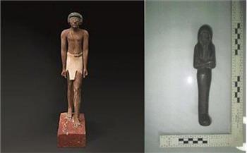 وزارة السياحة والآثار تتسلم تمثالين أثريين تم استردادهما من بلجيكا