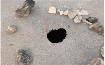 نتيجة كسر في ماسورة مياه.. إصلاح هبوط أرضي بأبوصوير بالإسماعيلية 