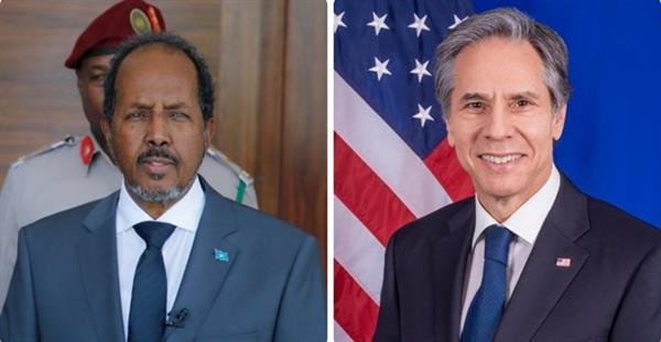 الرئيس الصومالي ووزير الخارجية الأمريكي يبحثان تعزيز العلاقات الدبلوماسية والتعاون الثنائي
