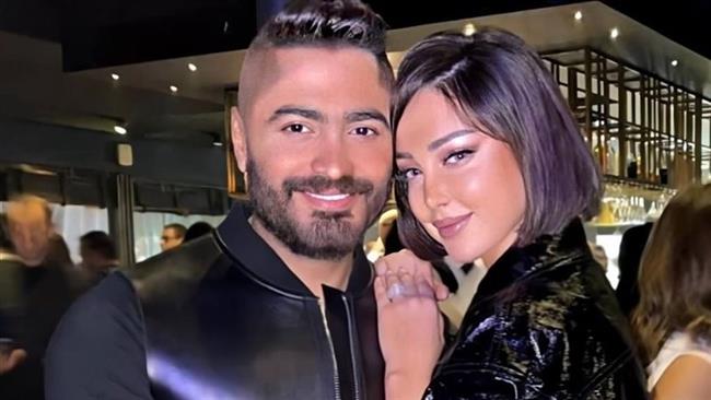 بعد شائعة الانفصال.. سر حب تامر حسني لزوجته بسمة بوسيل