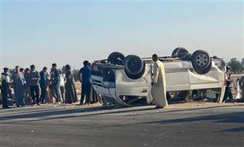   مصرع وإصابة 20  في حادث إنقلاب سيارة ميكروباص بالمنيا
