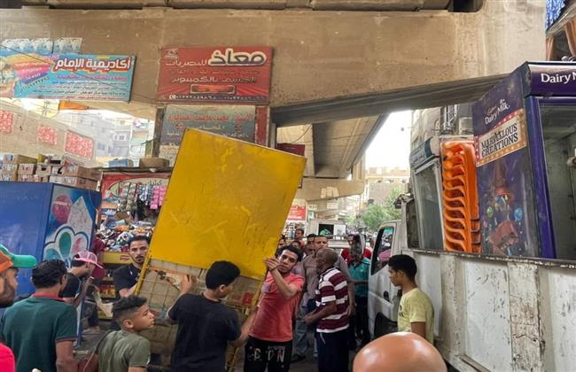 إزالة 850 حالة إشغال ورفع مخالفات المحال التجارية بـ«بولاق الدكرور»