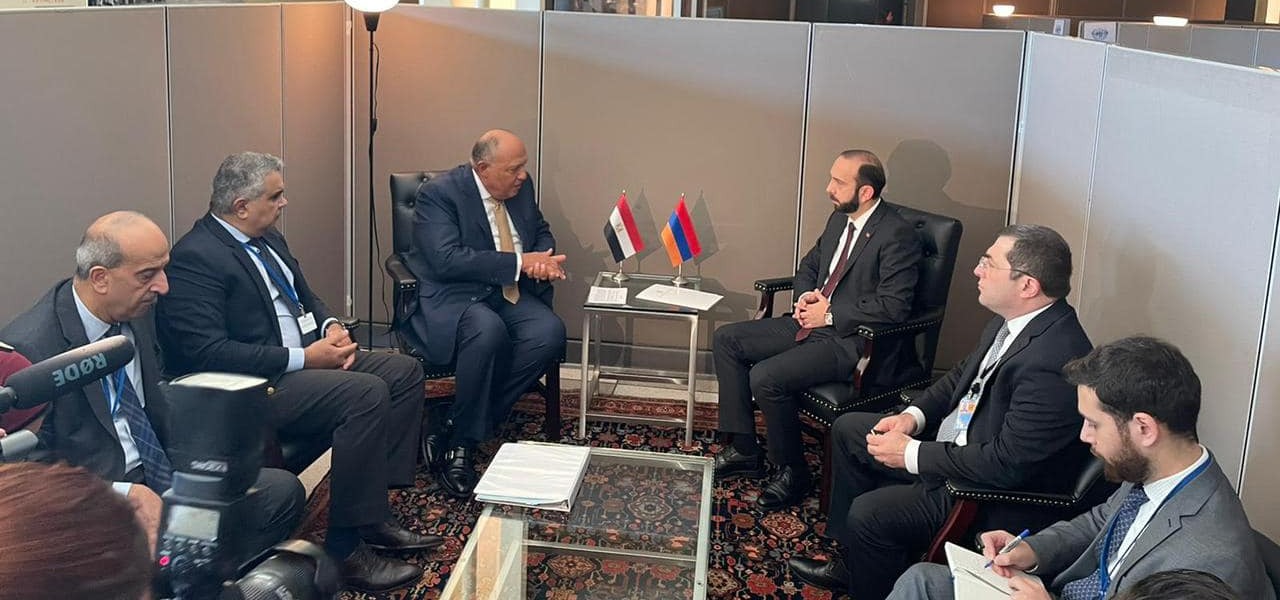 وزير الخارجية يناقش مع نظيره الأرميني تطوير العلاقات الثنائية