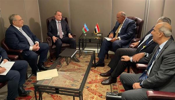 شكرى يلتقي وزير خارجية أذربيجان