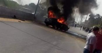   مصرع شخص اشتعلت سيارته لاصطدامها بالحاجز الخرساني على طريق طنطا كفر الزيات