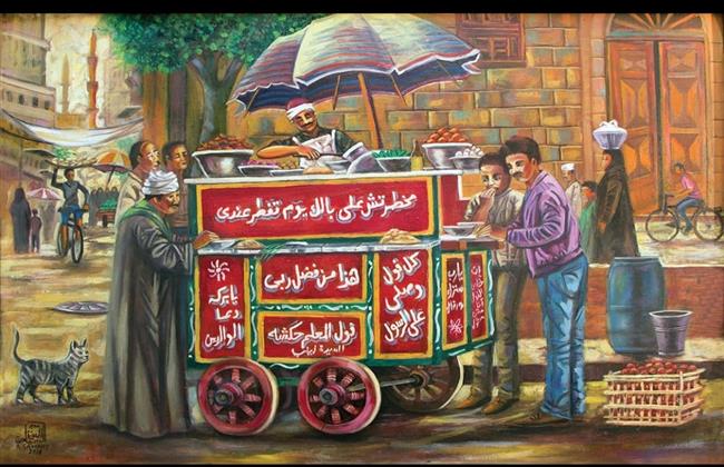 «سحر البشر والأمكنة» فى معرض الفنان عبد العزيز السماحى بالأوبرا