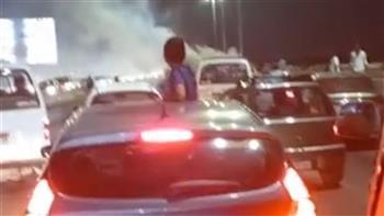 حريق سيارة بمحور 26 يوليو..  التفاصيل