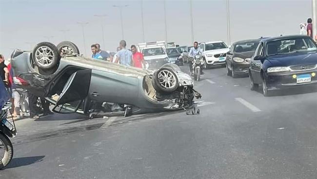 إصابة شخصين إثر انقلاب سيارة على طريق حسب الله الكفراوي في المعادي