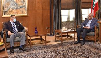   سفير مصر ببيروت يبحث مع رئيس مجلس النواب اللبناني العلاقات الثنائية