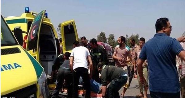 4 مصابين فى حادث تصادم على دائرى المحلة  