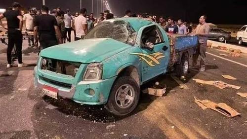 إصابة 14 عامل فى انقلاب سيارة ربع نقل بالمنيا