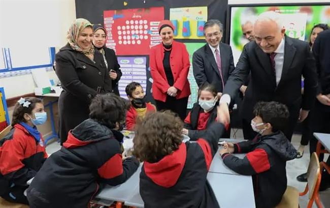 وزير التربية والتعليم والسفير الياباني يتفقدان المدرسة المصرية اليابانية بزهراء مدينة نصر