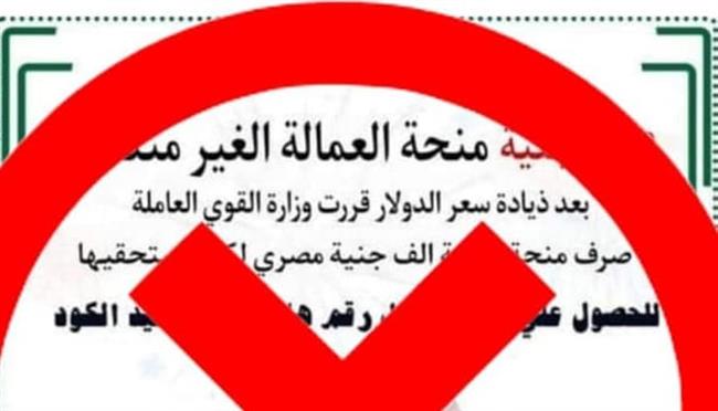 «القوى العاملة» تنفى شائعة صرف 1000 جنيه منحة للعمالة غير المنتظمة