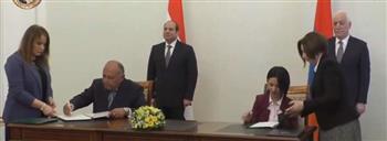   الرئيس السيسي ونظيره الأرميني يشهدان توقيع عدد من اتفاقيات التعاون بين البلدين