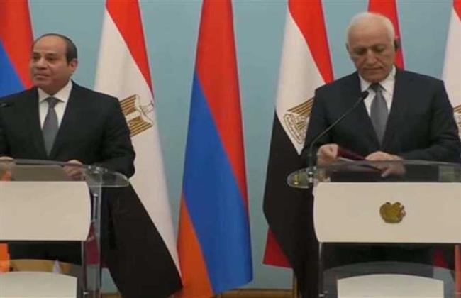 رئيس أرمينيا: نحن بحاجة إلى نصيحة الرئيس السيسي لأنه واجه تحديات كبيرة وجعل مصر دولة مستقرة