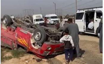   إصابة 3 أشخاص إثر انقلاب سيارة ربع نقل أمام قرية بركة بنجع حمادي 