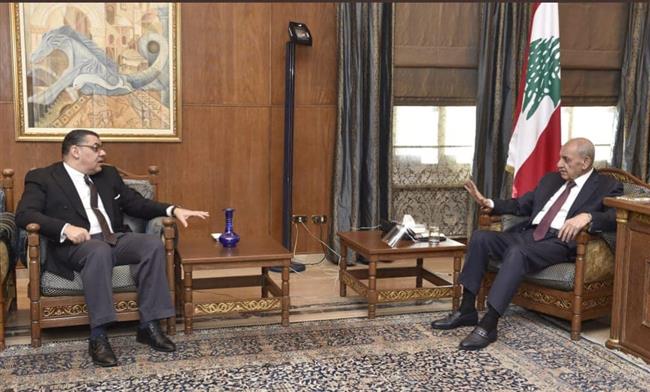 سفير مصر يلتقى نبيه بري رئيس مجلس النواب اللبناني 