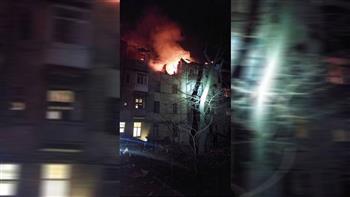   سقوط صاروخ على مبنى سكنى فى خاركيف الأوكرانية