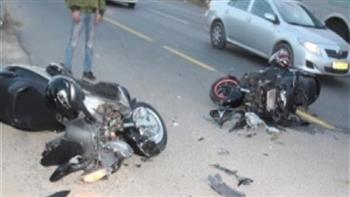   مصرع مواطن وإصابة 2 آخرين فى حادث تصادم دراجتين بخاريتين بالفيوم