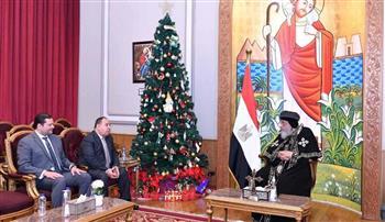 البابا تواضروس يستقبل وزير المالية للتهنئة بعيد الميلاد المجيد