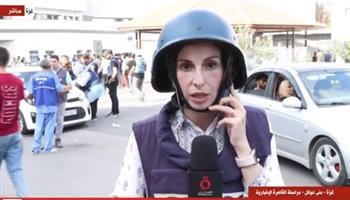 غارة إسرائيلية على قطاع غزة أثناء تقديم مراسلة "القاهرة الإخبارية" إفادتها