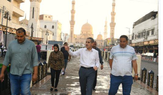 جولة صباحية لمحافظ الغربية لمتابعة أعمال النظافة ورفع الإشغالات بطنطا 