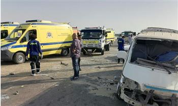    8 مصابين فى حادث انقلاب سيارة أعلى محور 26 يوليو