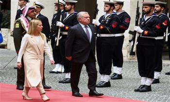   العاهل الأردني ورئيسة الوزراء الإيطالية يبحثان التطورات الخطيرة في غزة