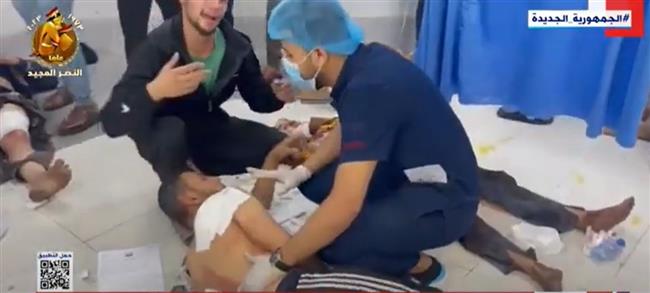 لقطات حية لمصابي مستشفى المعمداني في غزة جراء القصف الإسرائيلي