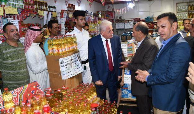 محافظ جنوب سيناء يفتتح معرضا للسلع الغذائية المخفضة بدهب
