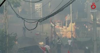   اندلاع حريق في محيط السفارة الأمريكية في بيروت.. فيديو