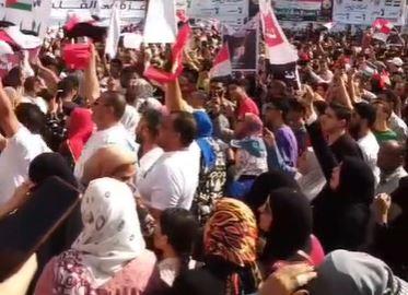 تجمع الآلاف من أبناء محافظة الشرقية دعما لقضية الأشقاء الفلسطينيين 